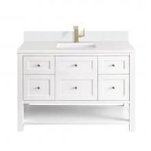 James Martin Vanities 330-V48-BW-1WZ - Breckenridge 48'' Single Vanity, Bright White w/ Single Hole 3 CM White Zeus Top & B