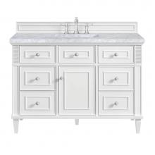 James Martin Vanities 424-V48-BW-3CAR - Lorelai 48'' Single Vanity, Bright White w/ 3 CM Carrara White Marble Top