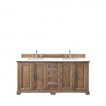 James Martin Vanities 238-105-5711-3WZ - Providence 72'' Double Vanity Cabinet, Driftwood, w/ 3 CM White Zeus Quartz Top