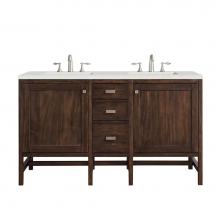 James Martin Vanities E444-V60D-MCA-3LDL - Addison 60'' Double Vanity, Mid-Century Acacia w/ 3 CM Lime Delight Quartz Top