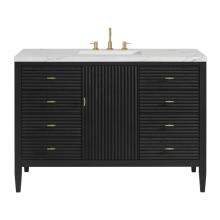 James Martin Vanities 485-V48-CBO-3ENC - Myrrin 48'' Vanity, Carbon Oak w/ 3 CM Ethereal Noctis Quartz Top