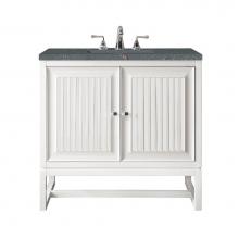 James Martin Vanities E645-V30-GW-3PBL - Athens 30'' Single Vanity, Glossy White w/ 3 CM Parisien Bleu Quartz Top