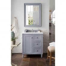 James Martin Vanities 301-V30-SL-3WZ - Copper Cove Encore 30'' Single Vanity, Silver Gray w/ 3 CM White Zeus Quartz Top