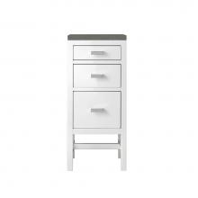 James Martin Vanities E444-BC15-GW-3GEX - Addison 15'' Base Cabinet, Glossy White w/ 3 CM Grey Expo Quartz Top