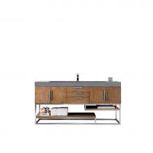 James Martin Vanities 388-V72S-LTO-BN-DGG - Columbia 72'' Single Vanity, Latte Oak w/ Dusk Grey Glossy Composite Stone Top