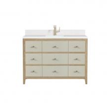 James Martin Vanities D604-V48-SHG-1WZ - Celeste 48'' Single Vanity, Sunwashed Oak with Embossed Shagreen w/ Single Hole 3 CM Whi