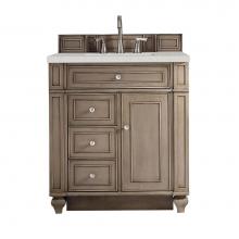 James Martin Vanities 157-V30-WW-3LDL - Bristol 30'' Single Vanity, Whitewashed Walnut w/ 3 CM Lime Delight Quartz Top