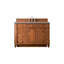 James Martin Vanities 157-V48-SBR-3GEX - Bristol 48'' Single Vanity, Saddle Brown, w/ 3 CM Grey Expo Quartz Top