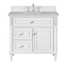 James Martin Vanities 424-V36-BW-3ESR - Lorelai 36'' Single Vanity, Bright White w/ 3 CM Eternal Serena Quartz Top