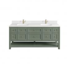 James Martin Vanities 330-V72-SC-1WZ - Breckenridge 72'' Double Vanity, Smokey Celadon w/ Single Hole 3 CM White Zeus Top &