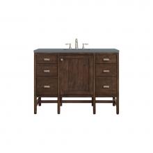 James Martin Vanities E444-V48-MCA-3CBL - Addison 48'' Single Vanity, Mid-Century Acacia w/ 3 CM Cala Blue Quartz Top