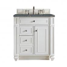 James Martin Vanities 157-V30-BW-3PBL - Bristol 30'' Single Vanity, Bright White w/ 3 CM Parisien Bleu Quartz Top