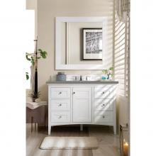 James Martin Vanities 527-V48-BW-3GEX - Palisades 48'' Single Vanity, Bright  White, w/ 3 CM Grey Expo Quartz Top