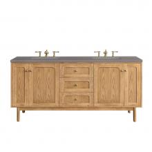 James Martin Vanities 545-V72-LNO-3GEX - Laurent 72'' Double Vanity, Light Natural Oak w/ 3 CM Grey Expo Top