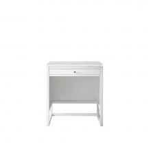 James Martin Vanities E645-DU30-GW-3AF - Athens 30'' Countertop Unit, Glossy White w/ 3 CM Arctic Fall Solid Surface Top