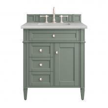 James Martin Vanities 650-V30-SC-3ESR - Brittany 30'' Single Vanity, Smokey Celadon w/ 3 CM Eternal Serena Top