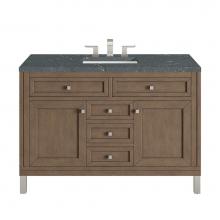 James Martin Vanities 305-V48-WWW-3PBL - Chicago 48'' Single Vanity, Whitewashed Walnut w/ 3 CM Parisien Bleu Quartz Top