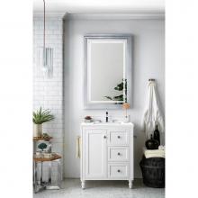 James Martin Vanities 301-V30-BW-3WZ - Copper Cove Encore 30'' Single Vanity, Bright White w/ 3 CM White Zeus Quartz Top