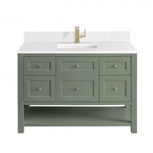 James Martin Vanities 330-V48-SC-1WZ - Breckenridge 48'' Single Vanity, Smokey Celadon w/ Single Hole 3 CM White Zeus Top &