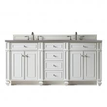 James Martin Vanities 157-V72-BW-3GEX - Bristol 72'' Double Vanity, Bright White, w/ 3 CM Grey Expo Quartz Top