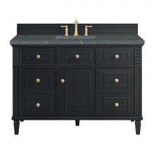 James Martin Vanities 424-V48-BKO-3PBL - Lorelai 48'' Single Vanity, Black Onyx w/ 3 CM Parisien Blue Quartz Top