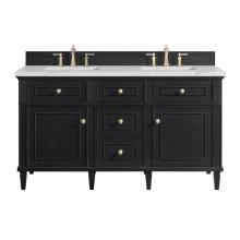 James Martin Vanities 424-V60D-BKO-3ENC - Lorelai 60'' Double Vanity, Black Onyx w/ 3 CM Ethereal Noctis Quartz Top