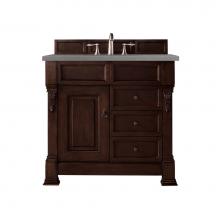 James Martin Vanities 147-114-5566-3GEX - Brookfield 36'' Single Vanity, Burnished Mahogany w/ 3 CM Grey Expo Quartz Top