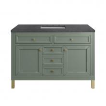 James Martin Vanities 305-V48-SC-3CSP - Chicago 48'' Single Vanity, Smokey Celadon w/ 3 CM Charcoal Soapstone Top