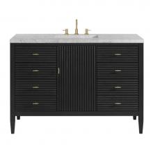 James Martin Vanities 485-V48-CBO-3EJP - Myrrin 48'' Vanity, Carbon Oak w/ 3 CM Eternal Jasmine Pearl Quartz Top