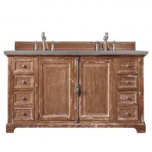 James Martin Vanities 238-105-5611-3GEX - Providence 60'' Double Vanity Cabinet, Driftwood, w/ 3 CM Grey Expo Quartz Top