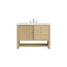 James Martin Vanities D404-V48-SWO-3WZ - Marigot Single 48'' Single Vanity, Sunwashed Oak w/ 3 CM White Zeus Quartz Top