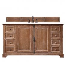 James Martin Vanities 238-105-5311-3WZ - Providence 60'' Single Vanity Cabinet, Driftwood, w/ 3 CM White Zeus Quartz Top