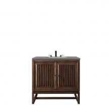 James Martin Vanities E645-V36-MCA-3GEX - Athens 36'' Single Vanity Cabinet, Mid Century Acacia, w/ 3 CM Grey Expo Quartz Top