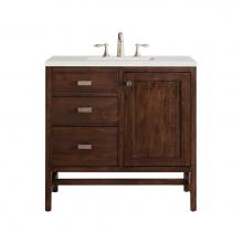 James Martin Vanities E444-V36-MCA-3LDL - Addison 36'' Single Vanity, Mid-Century Acacia w/ 3 CM Lime Delight Quartz Top