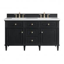 James Martin Vanities 424-V60D-BKO-3WZ - Lorelai 60'' Double Vanity, Black Onyx w/ 3 CM White Zeus Quartz Top