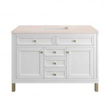 James Martin Vanities 305-V48-GW-3EMR - Chicago 48'' Single Vanity, Glossy White w/ 3 CM Eternal Marfil Top