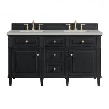 James Martin Vanities 424-V60D-BKO-3ESR - Lorelai 60'' Double Vanity, Black Onyx w/ 3 CM Eternal Serena Quartz Top