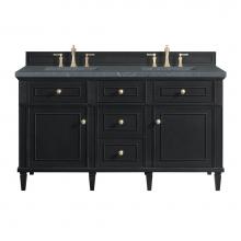 James Martin Vanities 424-V60D-BKO-3PBL - Lorelai 60'' Double Vanity, Black Onyx w/ 3 CM Parisien Blue Quartz Top