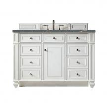 James Martin Vanities 157-V48-BW-3PBL - Bristol 48'' Single Vanity, Bright White w/ 3 CM Parisien Bleu Quartz Top