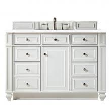 James Martin Vanities 157-V48-BW-3CLW - Bristol 48'' Single Vanity, Bright White, w/ 3 CM Classic White Quartz Top