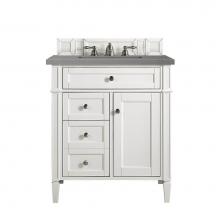 James Martin Vanities 650-V30-BW-3GEX - Brittany 30'' Single Vanity, Bright White, w/ 3 CM Grey Expo Quartz Top