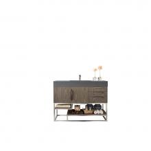 James Martin Vanities 388-V48-AGR-BN-DGG - Columbia 48'' Single Vanity, Ash Gray w/ Dusk Grey Glossy Composite Top