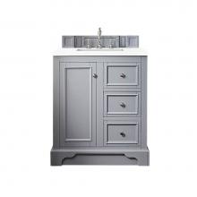 James Martin Vanities 825-V30-SL-3CLW - De Soto 30'' Single Vanity, Silver Gray w/ 3 CM Classic White Quartz Top