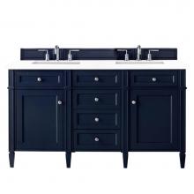 James Martin Vanities 650-V60D-VBL-3CLW - Brittany 60'' Victory Blue Double Vanity w/ 3 CM Classic White Quartz Top