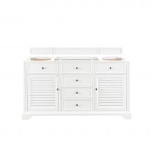 James Martin Vanities 238-104-V60S-BW - Savannah 60'' Single Vanity Cabinet, Bright White