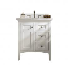 James Martin Vanities 527-V30-BW-3CLW - Palisades 30'' Single Vanity, Bright White, w/ 3 CM Classic White Quartz Top