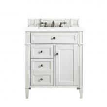 James Martin Vanities 650-V30-BW-3CLW - Brittany 30'' Single Vanity, Bright White, w/ 3 CM Classic White Quartz Top