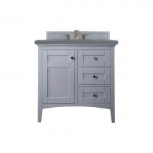 James Martin Vanities 527-V36-SL-3CBL - Palisades 36'' Single Vanity, Silver Gray, w/ 3 CM Cala Blue Quartz Top