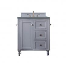 James Martin Vanities 301-V30-SL-3CBL - Copper Cove Encore 30'' Single Vanity, Silver Gray w/ 3 CM Cala Blue Quartz Top