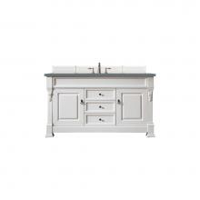 James Martin Vanities 147-V60S-BW-3CBL - Brookfield 60'' Single Vanity, Bright White w/ 3 CM Cala Blue Quartz Top